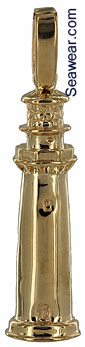 gold Jupiter lighthouse Florida necklace pendant