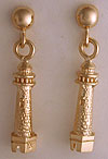 14kt  gold lighthouse earrings