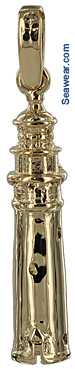 gold Cape May New Jersey lighthouse necklace pendant