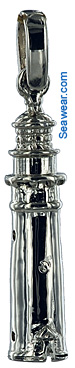 premium white gold Cape May New Jersey lighthosue necklace pendant
