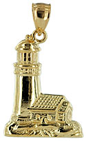 gold nubbles lighthouse pendan