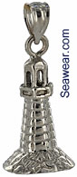 14k white gold lighthouse charm