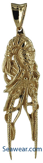 14kt hugh Florida Big Keys lobster pendant