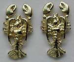 gold lobster post earrings