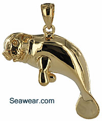 14kt gold manatee with dimples