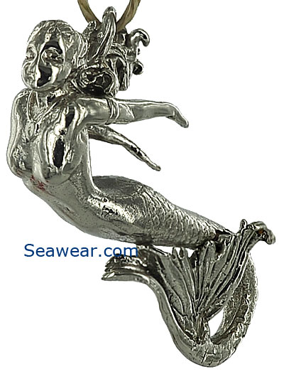 white gold Greek mermaid Rhea necklace jewelry pendant