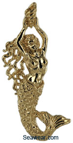 14k mermaid pendant