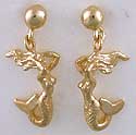 14k gold mermaid earrings