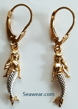 14kt gold mermaid earrings