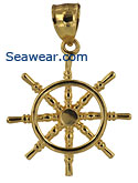 small gold ship's wheel