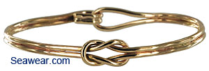 14k gold sailor reef square knot bracelet