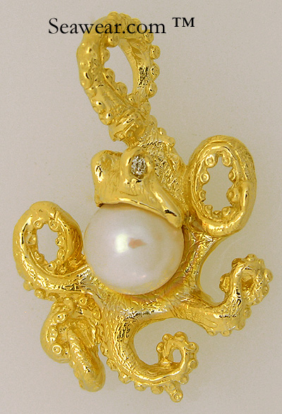 gold octopus with diamond eyes