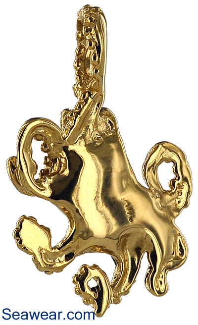 gold octopus jewelry necklace pendnat