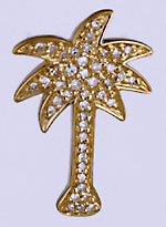 14k palm tree slide with diamonds