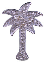 white gold diamond palm tree pendant slide