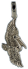 white gold flying pelican necklace jewelry pendant