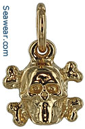 14kt skull and crossed bones jewelry bracelet charm