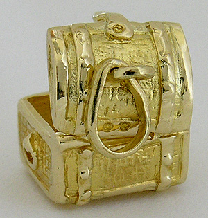 14k treasure chest charm