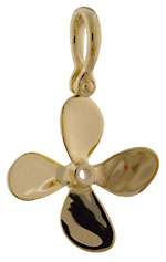 14kt four blade fast pitched propeller pendant