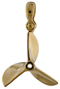 14k gold three bladed chopper prop necklace charm