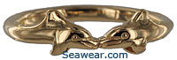 14kt gold kissing dolphins band