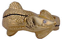 14kt snook fish ring with diamond eye