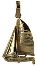 14kt 3D catamaran pendant or charm