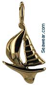 yellow gold sailing dorry necklace pendant