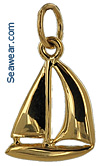 14kt sailboat sloop necklace pendant or charm bracelet