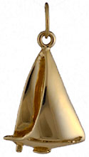 sailing sloop with spade rudder necklace