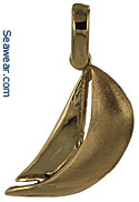 14k gold sailing sloop necklace pendant with satin jib