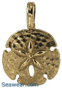 14k gold arrowhead sand dollar necklace pendant