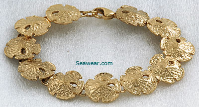 gold sand dollar bracelet