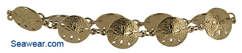 14kt gold sand dollar bracelet