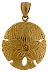 14kt gold sand dollar pendant