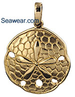 gold sand dollar necklace pendant