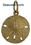 14kt gold medium keyhole sand dollar with satin finish