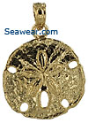 small 14k gold sand dollar pendant or charm