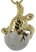 two tone gold turtle jewelry hatching from egg medium