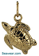 sea turtle charm 14k gold