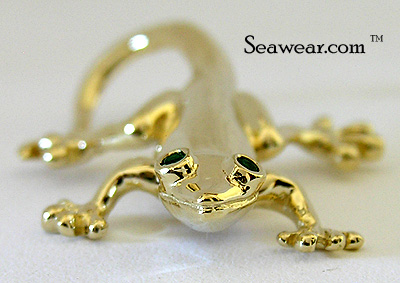 bezel set emerald eyes of gecko jewelry charm