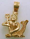 14kt yellow gold king neptune 3D