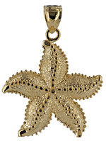large 14kt gold starfish pendant