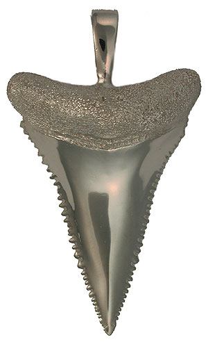 white gold great white shark tooth