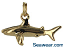 14kt gold full round 3D shark charm