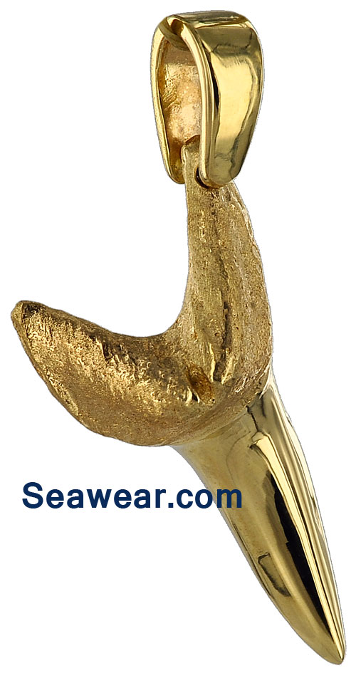 gold mako shark tooth jewelry pendant