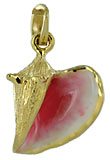 14kt enamel conch shell jewelry pendant