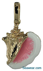 14k enamel conch pendant necklace jewelry