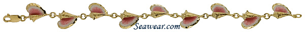 14kt ceramic glaze enamle conch shell bracelet