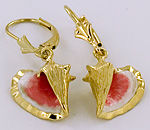 enamel conch lever back dangle earrings